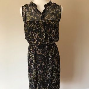 Black Floral Shirt Dress